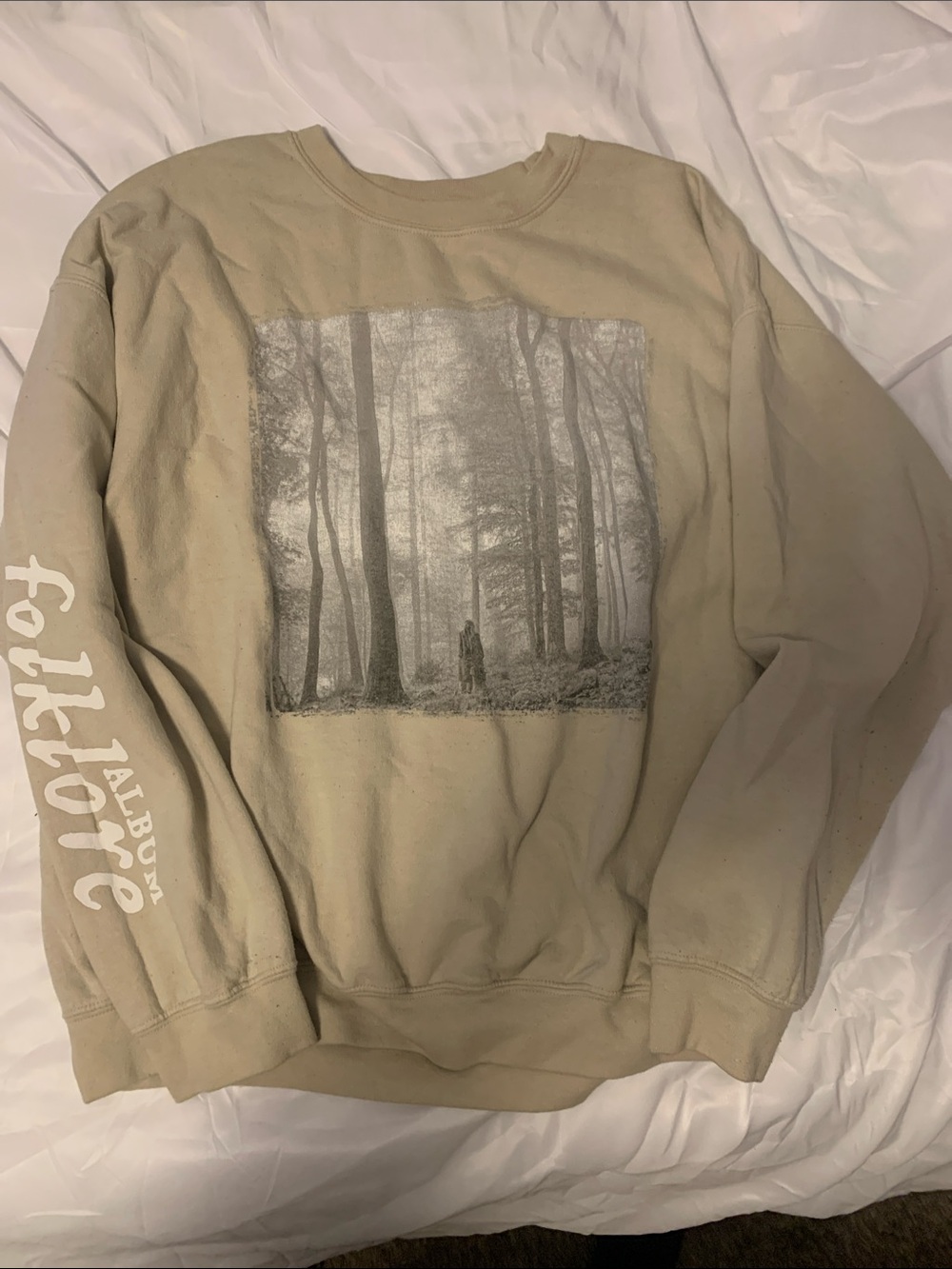 Taylor Swift Folklore Hoodie Sweatshirt Unisex X Large - Album Title Arm Detail
